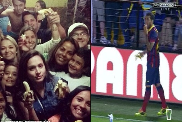 Dani Alves ăn chuối - hình ảnh vui bóng đá