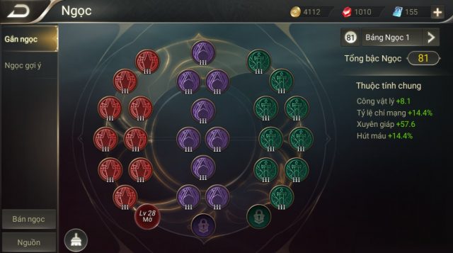 bảng ngọc xạ thủ liên quân